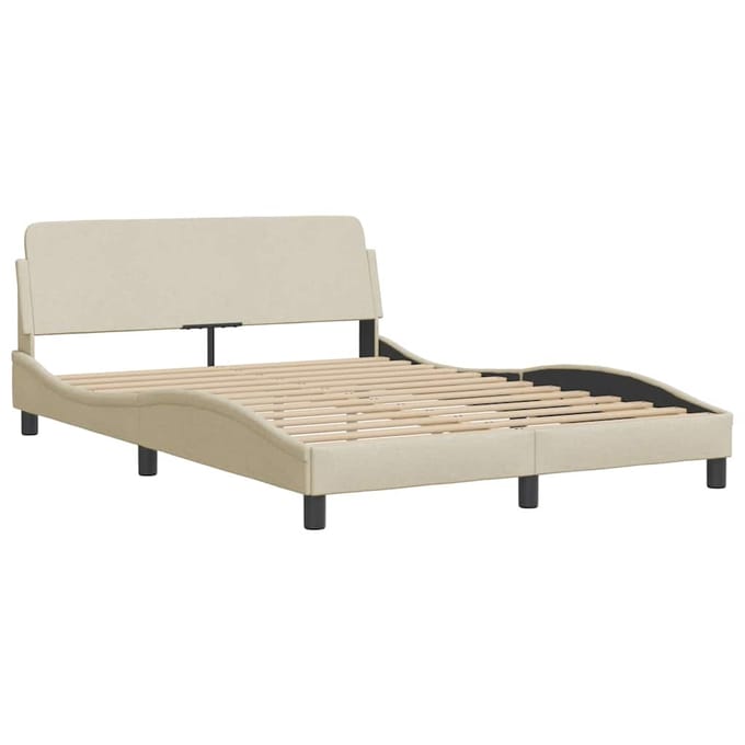 vidaXL - Bedframe - "Dover" - stof - crèmekleurig - 140x200 - cm