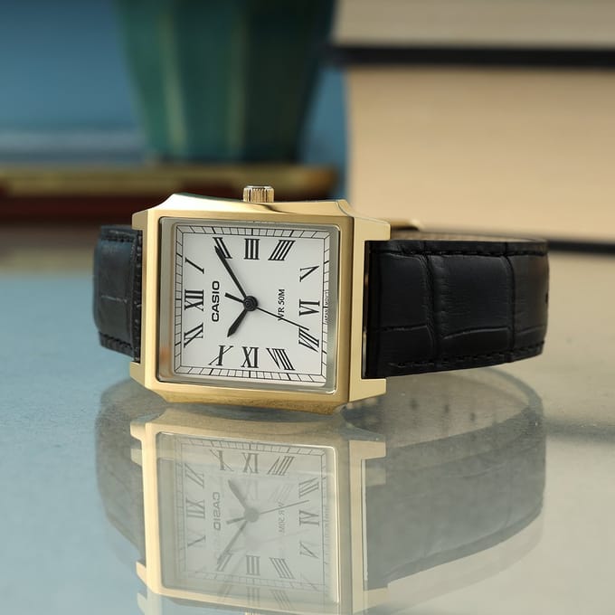 Casio Casio Collection MTP-B190GL-7BVEF Horloge - Leer - Zwart - Ø 32.5 mm