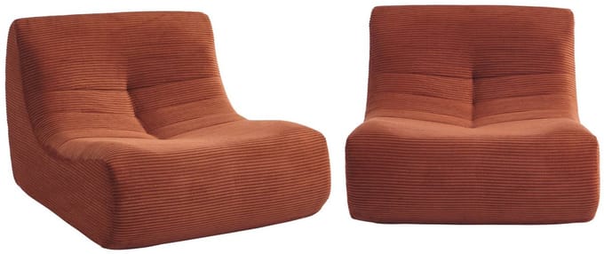 sweeek - Set van 2 ribfluwelen fauteuils 1 zitplaats - meerdere kleuren - sokol