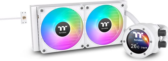 Thermaltake TH240 V2 Ultra EX ARGB Sync - AIO-Vloeistofkoeler - TFT-LCD-Scherm - 2x120mm - Wit