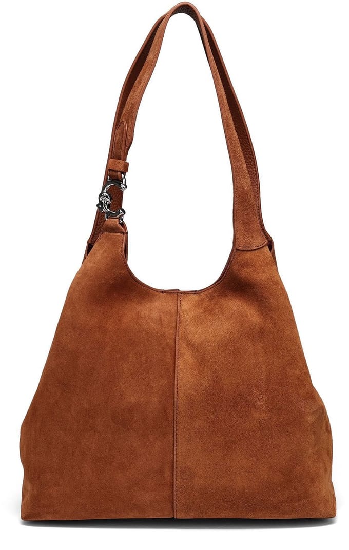 COCCINELLE Leren schoudertas C-Easy Handbag Suede Cognac / Cognac bruine