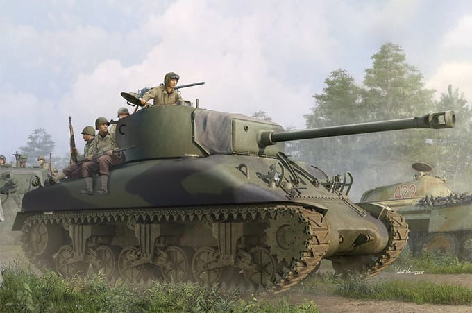 Trumpeter Modelbouwpakket Militaire voertuigen - 61616 M4A1(76)W Sherman - Middelzware Tank Plastic - 1:16 - Modelbouw
