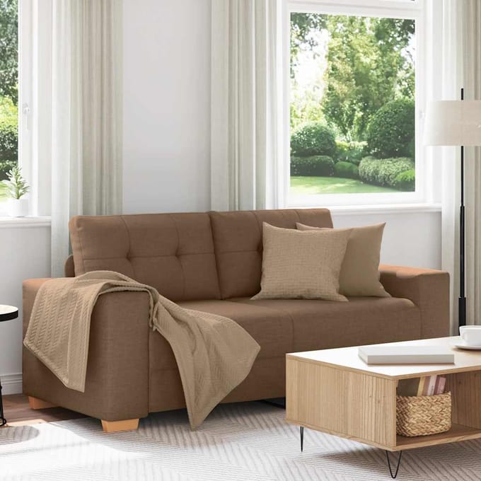 vidaXL - Loveseat - Bank - Bruin - 180x77x82 - cm - Stof
