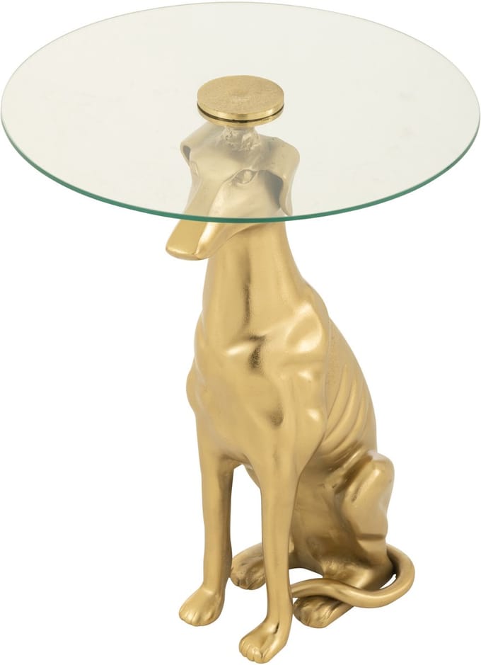 J-Line bijzettafel Dog - aluminium/glas - goud