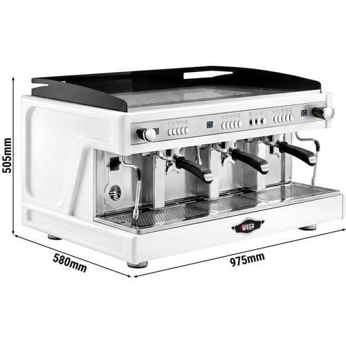 WEGA Airy - Portafiltermachine - 3 groepen - 5.6 kW - met 2 melkopschuimers & heet water - Wit