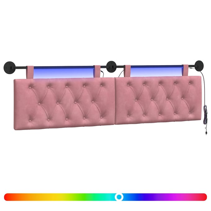 vidaXL - Hangend - hoofdbord - Roze - Fluweel