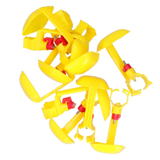 10 stuks kippennippeldrinker met beker 20 ml geïntegreerde automatische drinkbak pluimvee accessoire yellow