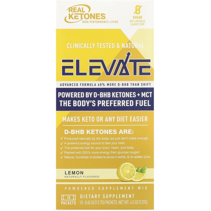 Echte Ketonen, Elevate, Citroen, 10 pakjes, 0,45 oz (12.7 g) elk