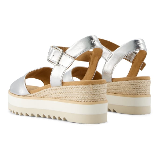 TOMS Diana Leren Vrouwen Zilveren Wedges