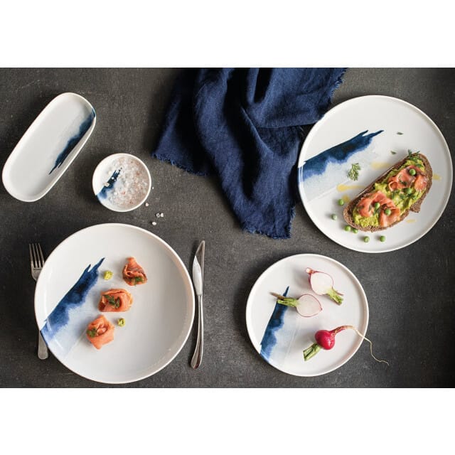Bonna Dinerbord - Blue Wave - Porselein - 27 cm - set van 6