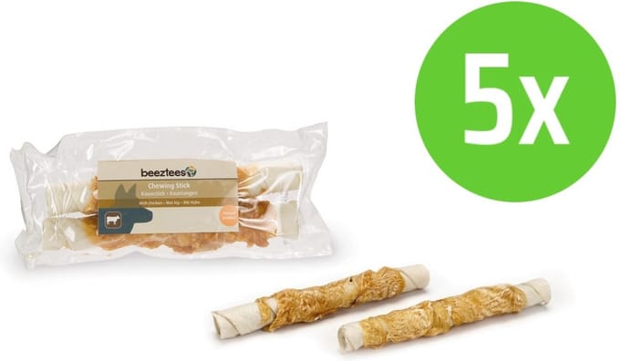 Beeztees Kauwstick Kip 15 cm 2 Stuks - hondensnack - 5 Verpakkingen