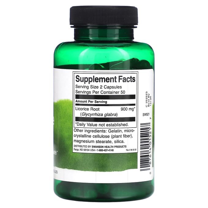 Zoethoutwortel, 450 mg, 100 capsules