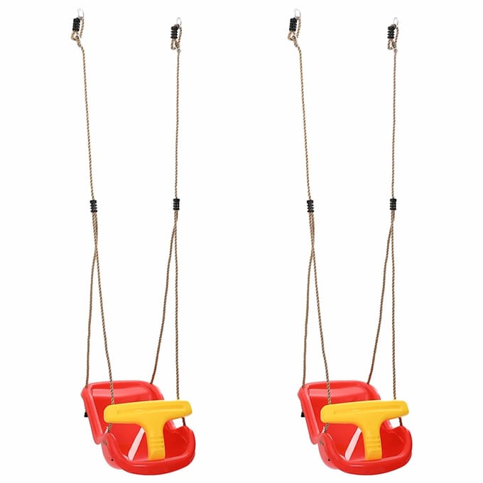 vidaXL Babyschommels 2 pcs Rood 36 x 43 x 42 cm Kunststof