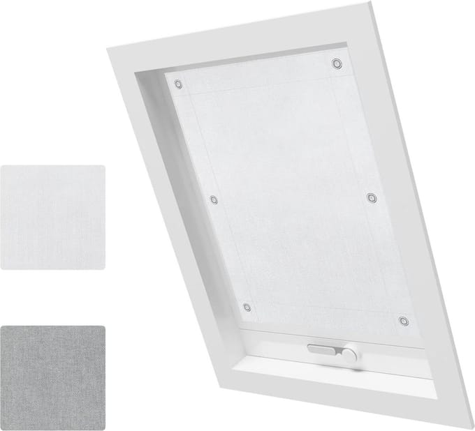 Thermo rolgordijn - Zonwering verduisterend - Dakraam - Hittebescherming - 57 x 100 cm - Wit
