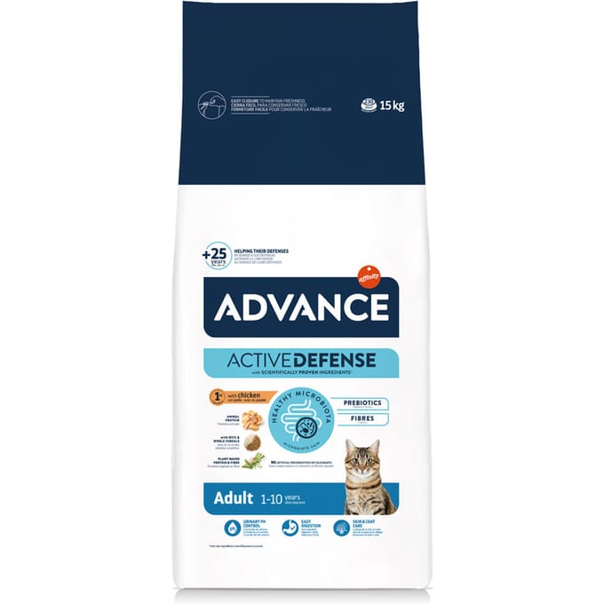 2x15kg Advance Adult Kip & Rijst Kattenvoer