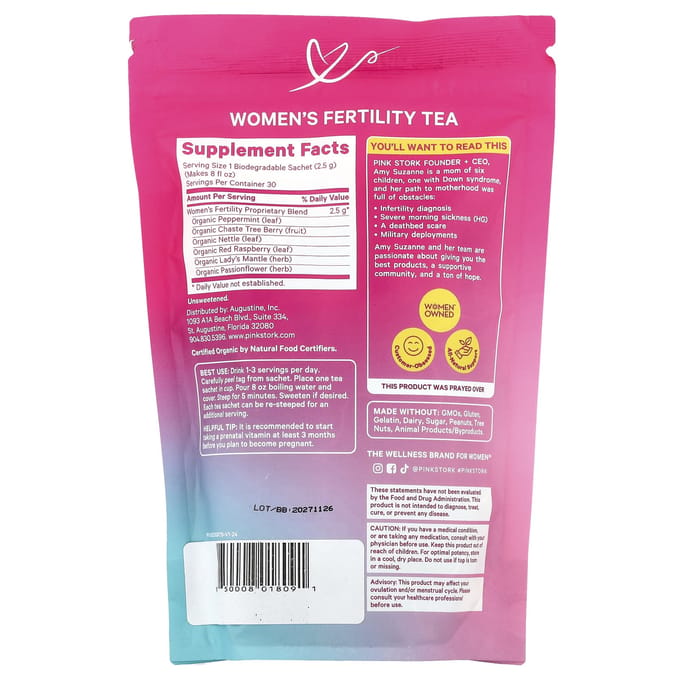 Vruchtbaarheidsthee voor Vrouwen, Munt, 15 Zakjes, 1,3 oz (37,5 g)