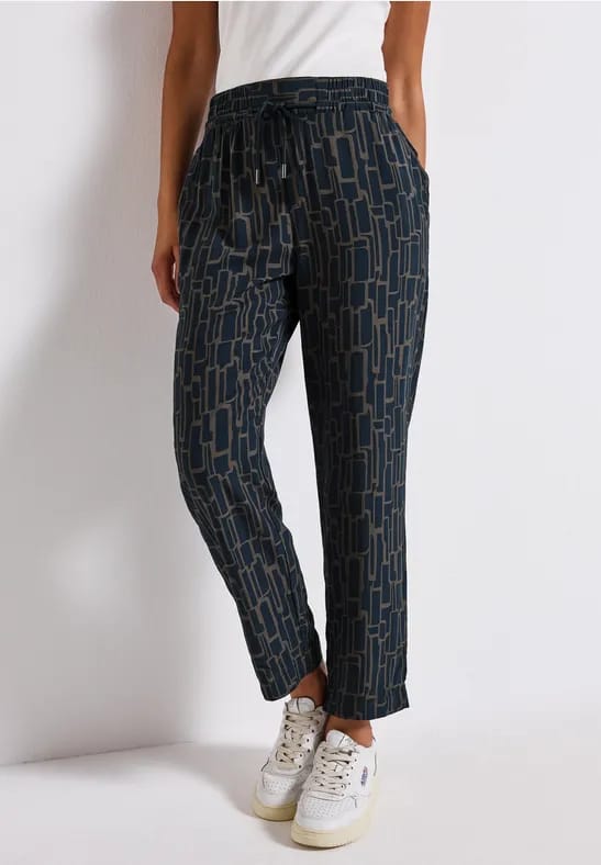 Gedessineerde Loose Fit broek