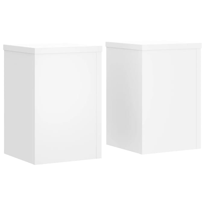 vidaXL - Plantenstandaards - 2 - st - 25x25x35 - cm - bewerkt - hout - wit