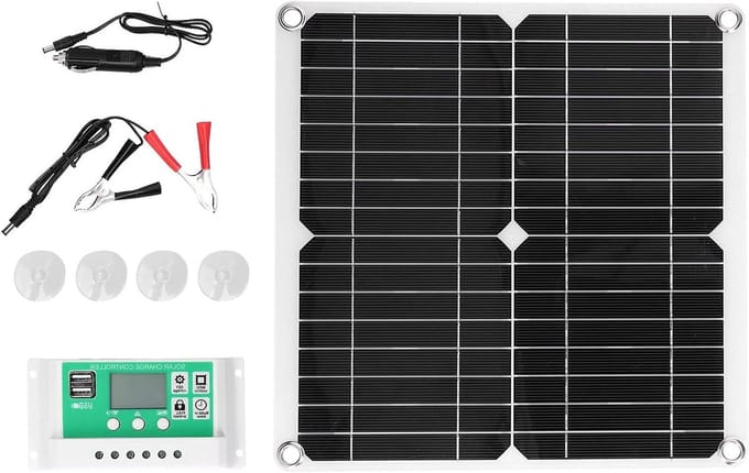 Flexibel Zonnepaneel - Zonnelaadcontroller Set - Buiten Opladen - Hoge Conversie-efficiëntie - 40W 18V - Zwart