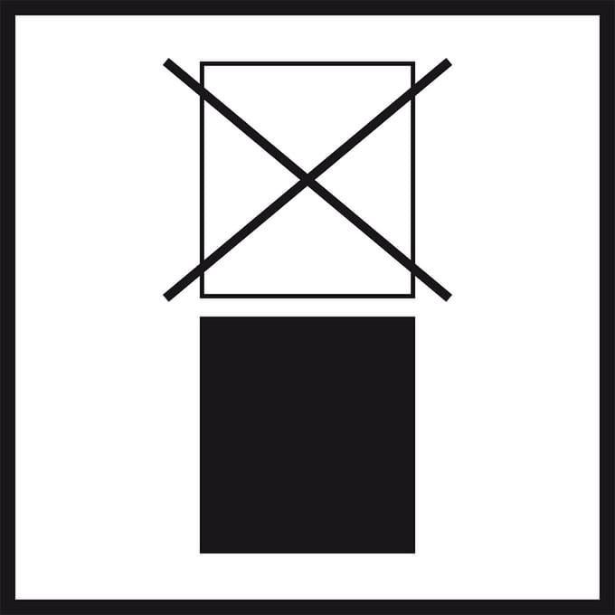 Niet stapelen sticker 150 x 150 mm