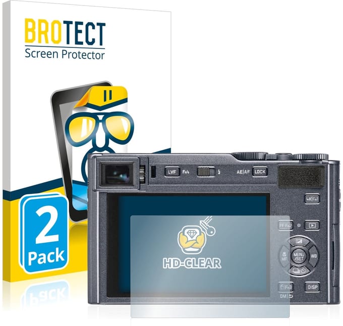 BROTECT - Screenprotector voor Leica C-Lux - Folie Beschermfolie transparant 2 Stuks