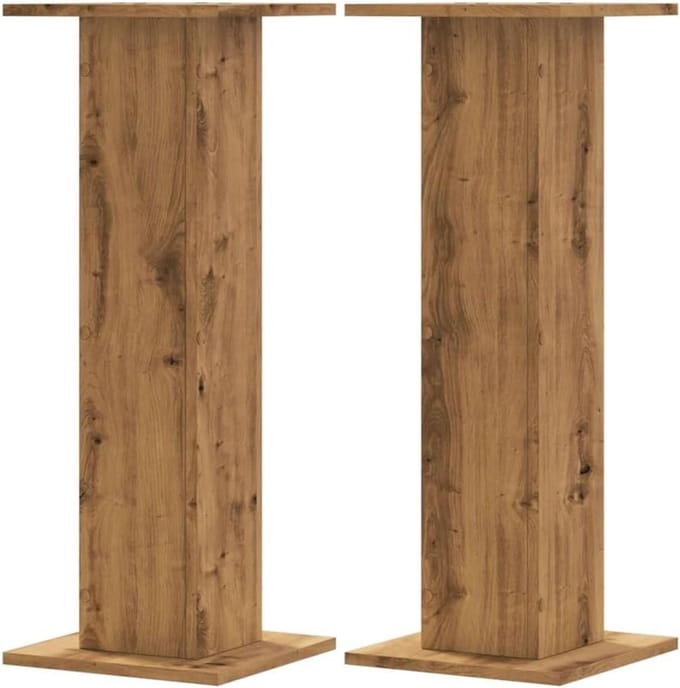 Luidsprekerstandaard - Speakerstandaard Hifi - Verbeterde Audio - Hol Design Zandvulling - 30x30x80 cm - Eiken