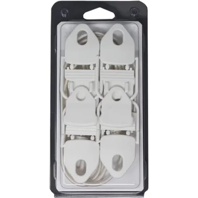 Seilflechter Tornado Clip Met Elastiek Wit 4mm 4 Stuks