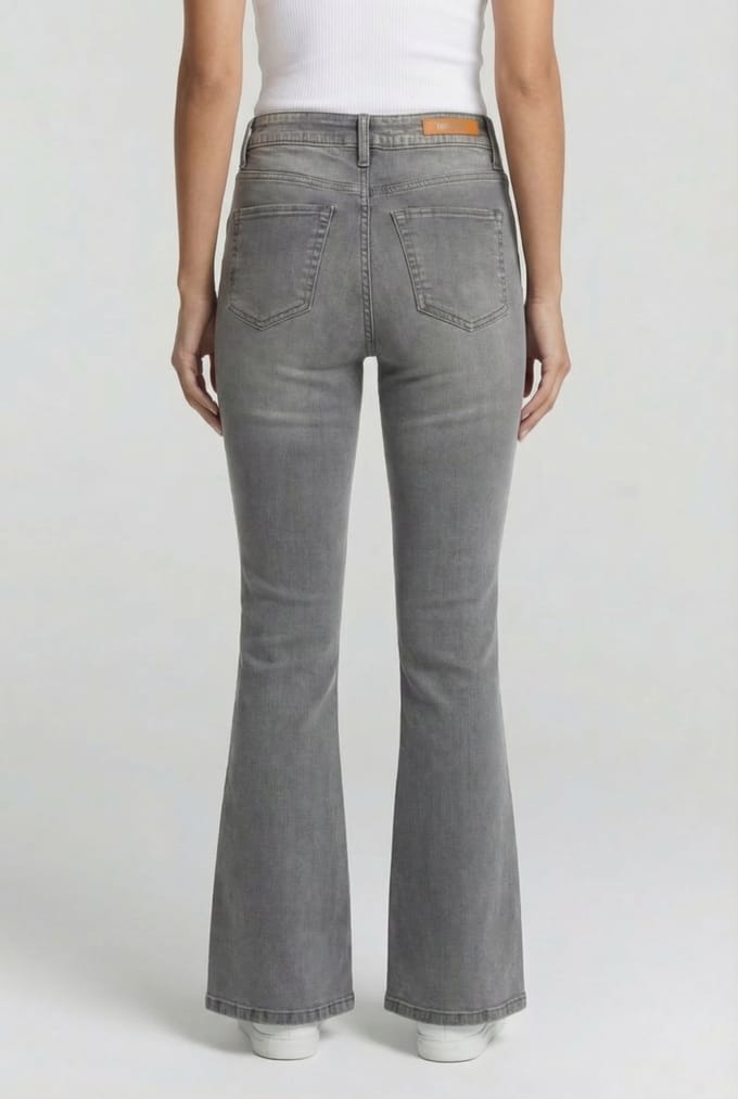 RAIZZED Sunrise Split Jeans Mid Grey Stone Maat: W26L34 | Flared Jeans Outlet | Dames | Grijs