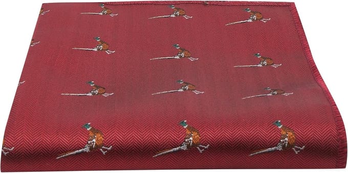 Zakdoek Heren - Bordeaux Rood - Formele Gelegenheid - Visgraat Weving - 27x27cm