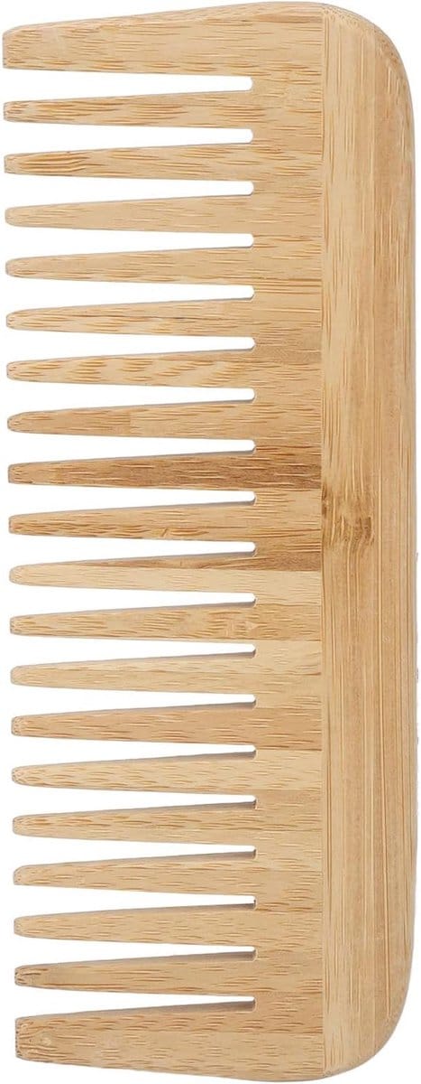 Brede Tandkam - Bamboe Kam - Haar Styling - Flexibele Constructie - 16.5 cm - Natuurlijk