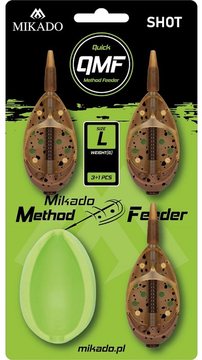 Mikado Method Feeder Shot Q.M.F. Set L – 3×40 g + Feeder Mould – In-Line Method Feeder Set