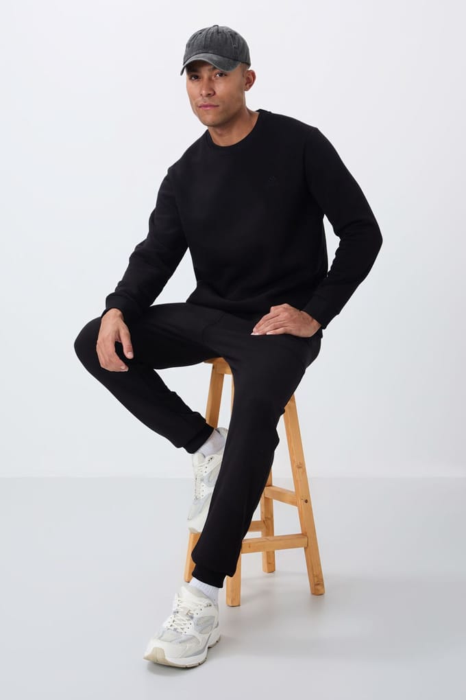 Heren katoen-polyester fleece sweatshirt en broekset