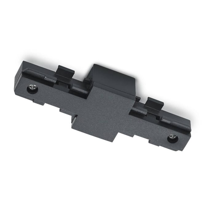 Spanningsrail Isolator - DUOLINE - Rechte Connector - 2 Fase - Mat Zwart