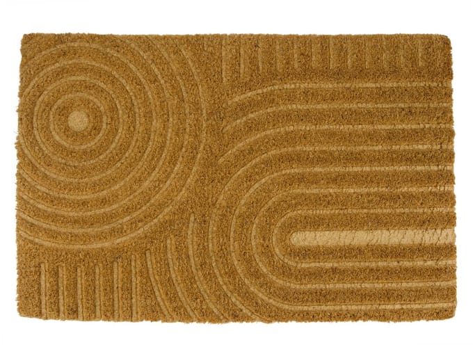 Deurmat rectangular engraved circles coco 59x38x1.5cm