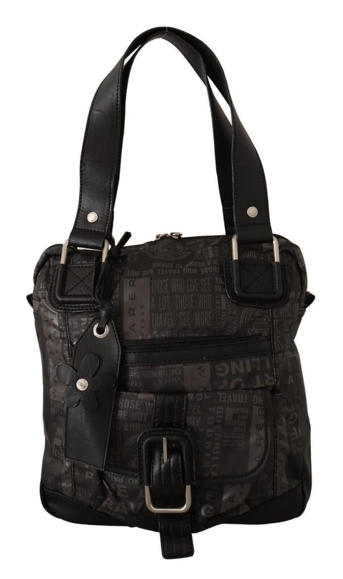 WAYFARER Zwarte Gedrukte Logo Schouder Handtas