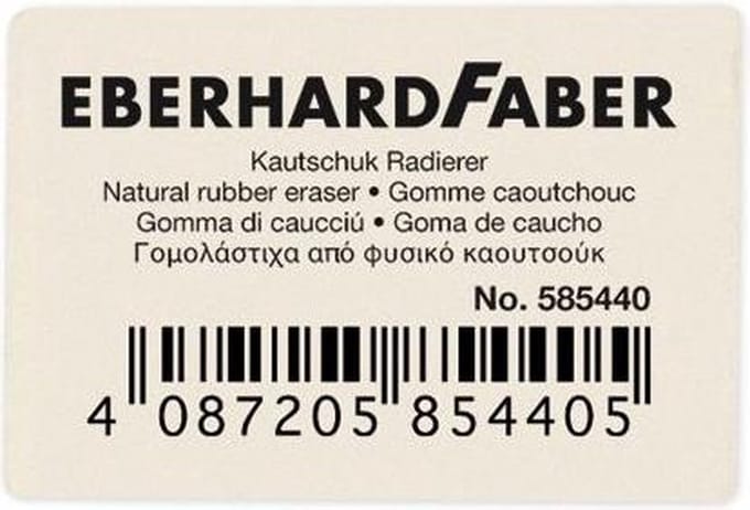 Eberhard Faber gum - voor potlood - wit