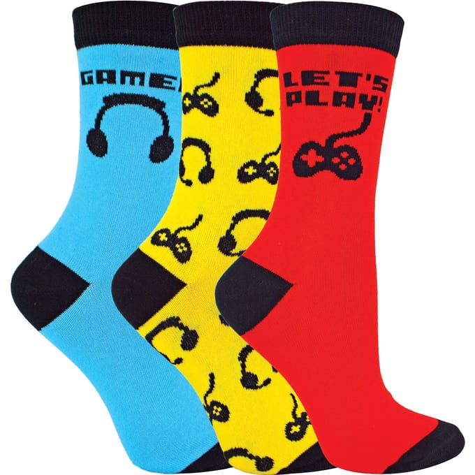 Set van 3 nieuwe game-sokken voor kinderen - Rood / Blauw / Geel