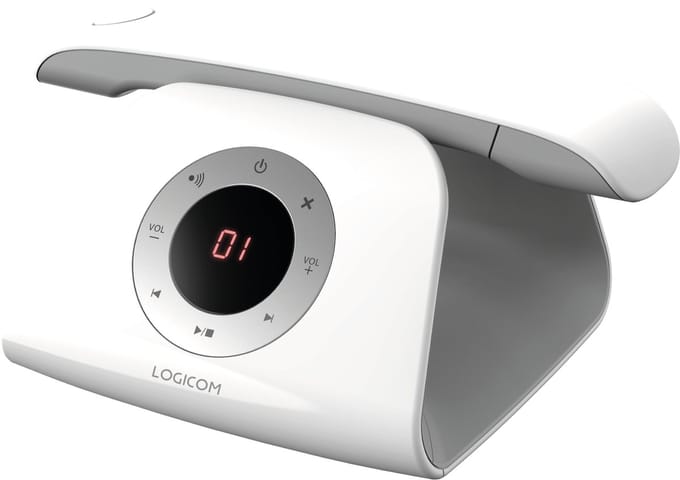 Logicom - Retro Draadloze telefoon - Retro 2 - DECT - Wit - Antwoordapparaat