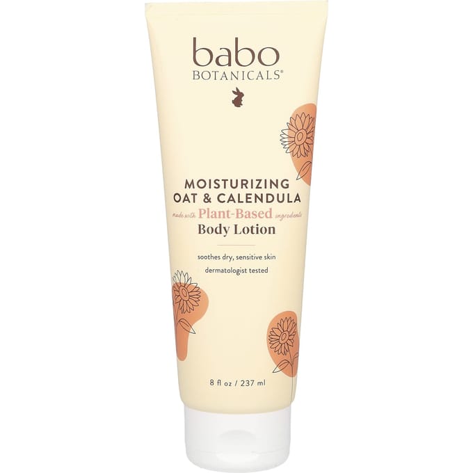Babo Botanicals, Moisturizing Body Lotion, Oat & Marigold, 8 fl oz (237 ml) white