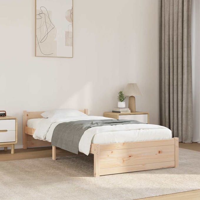 vidaXL - Bedframe - massief - hout - 75x190 - cm
