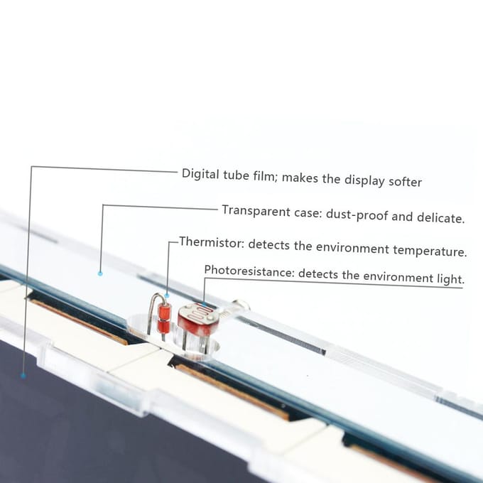 Compacte 4-cijferige DIY digitale LED-klokset Lichtregeling Temperatuur Datum Tijdweergave met wit