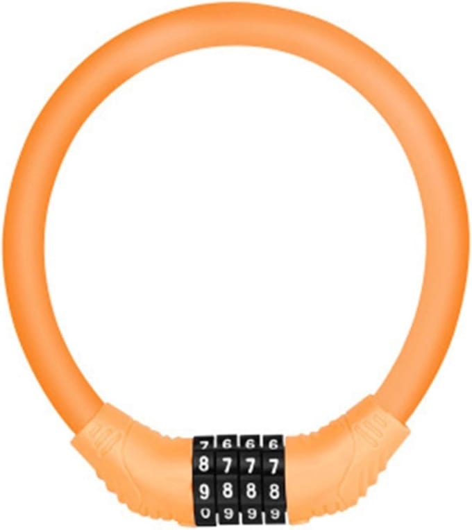 Fiets Kabel - Scooter Slot - Veilig Transport - 4-Cijferig Code - 18 cm - Oranje