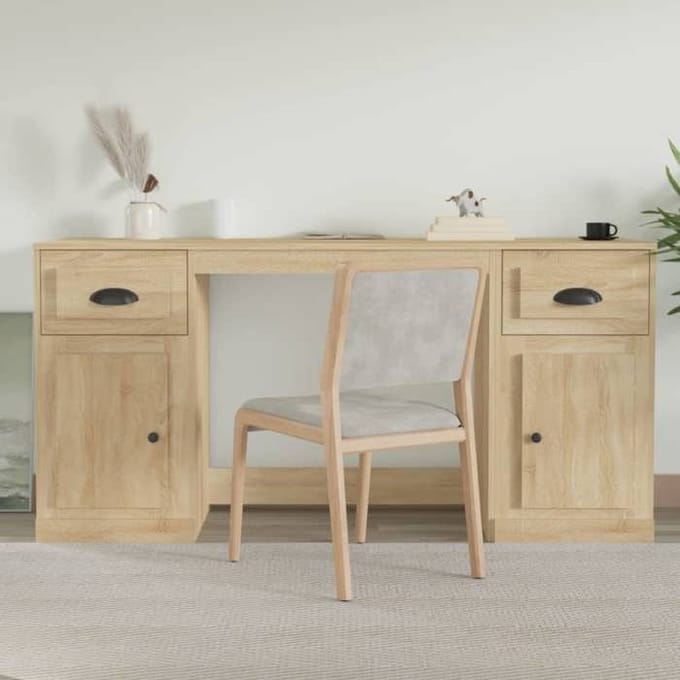 Bureau - Exclusief Huis - Sonoma Eiken - Technisch Hout - Geïntegreerde Opbergruimte
