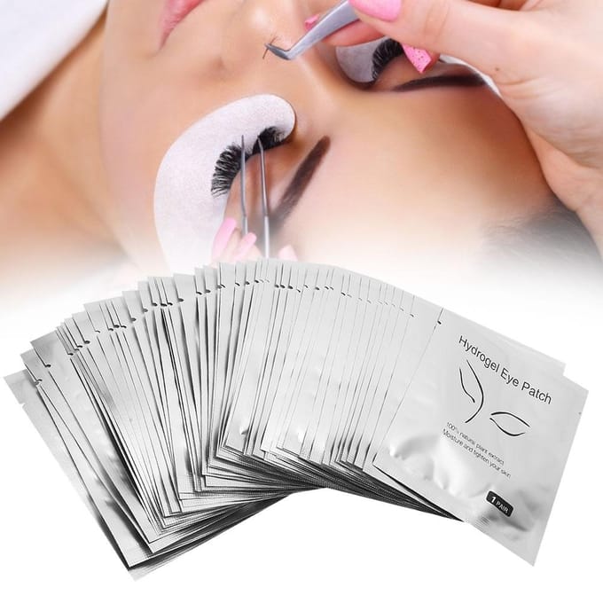 50 Paar Wimperpads Wimperextensions Hydraterend Graften Wimper Oogpatches Stickers white