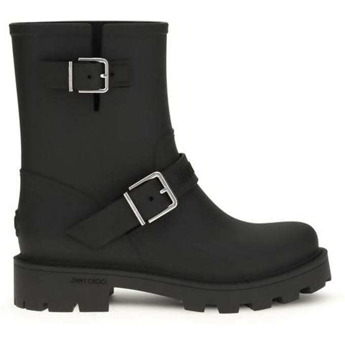 Jimmy Choo Zwarte Polyurethaan Regenlaarzen