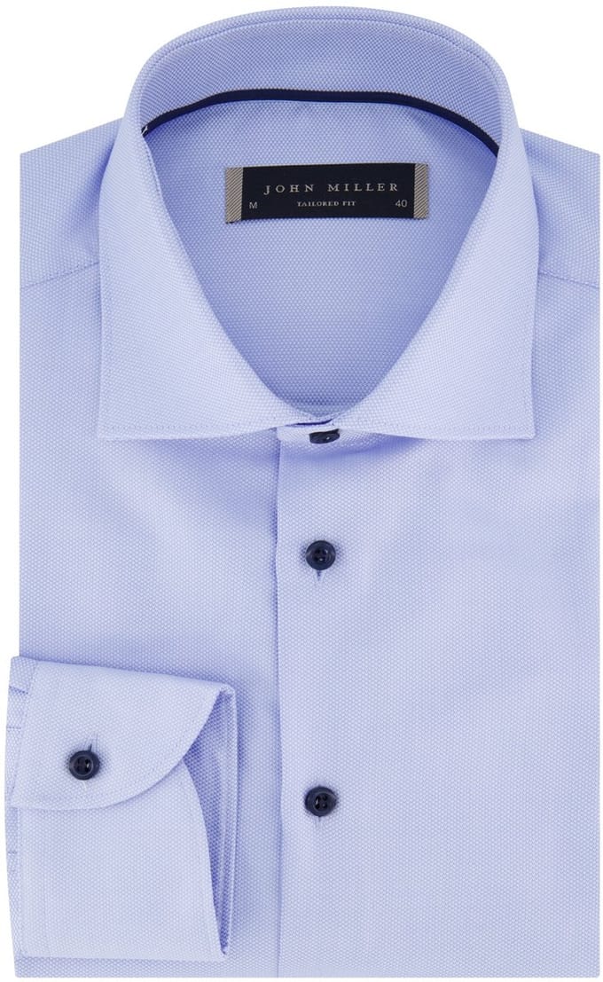 John Miller normale fit overhemd blauw effen