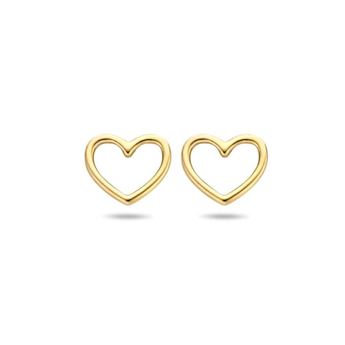 14K Geelgouden oorknoppen hart - 4020685
