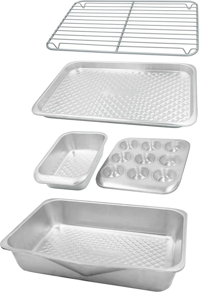 5-delige Stapelbare Bakvormenset van Gerecycled Aluminium
