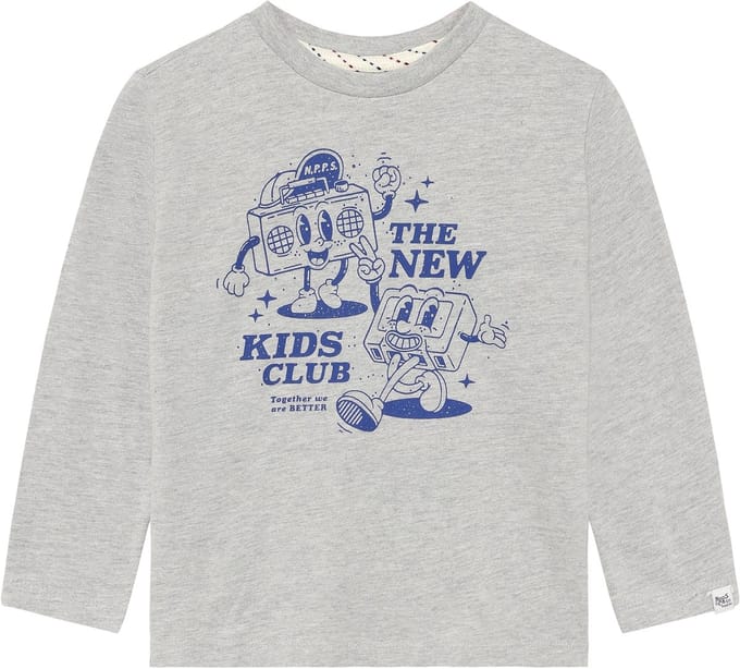 Noppies T-shirt Tee LS - Grey Melange - Maat 128