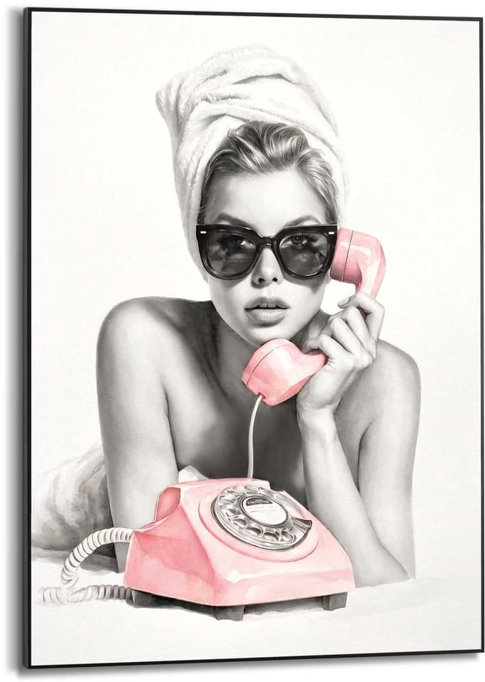 Schilderij Vintage Telefoon - 70 x 50 - Hout - REINDERS